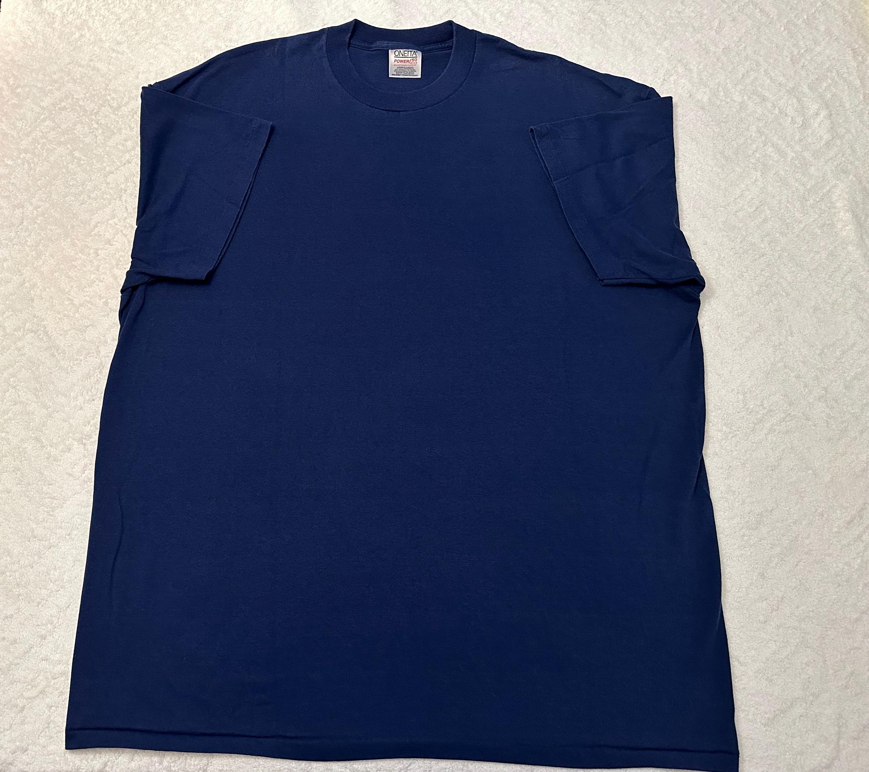 Vintage 1990s 90s Oneita Power 50 Plus Blank Basic Single Stitch T
