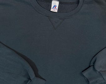 Vintage 2000s Y2K Russell Athletic Blank Basic Streetwear Black