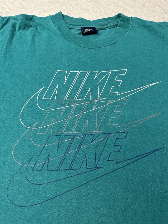 Vintage 1980s 80s Nike Triple Swoosh Brand Logo G… - image 1