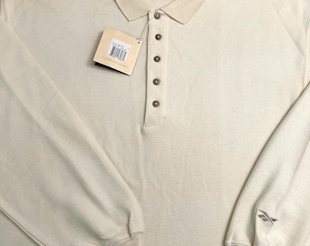 Vintage 1990s 90s Reebok Golf Long Sleeve Collared Polo Shirt, XXL New W/ Tags