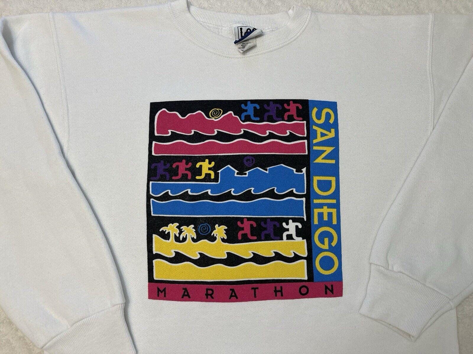 Vintage 1990s 90s San Diego California Marathon Run Event Crewneck 