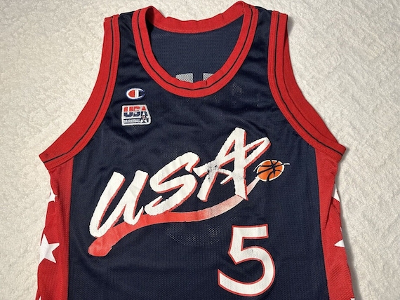 Vintage Usa Basketball 90s Grant Hill Champion Jersey Olympics