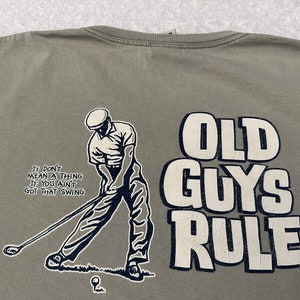 Vintage 2000s Y2K Old Guys Rule Golf Swing Golfing Golfer Humor T-Shirt, XL XXL