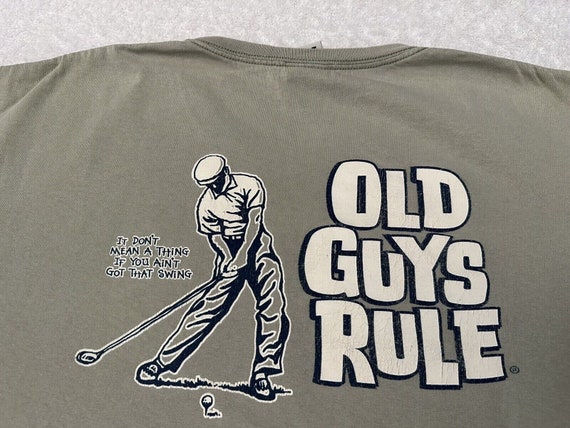 Vintage 2000s Y2K Old Guys Rule Golf Swing Golfing Golfer Humor T-Shirt, XL XXL