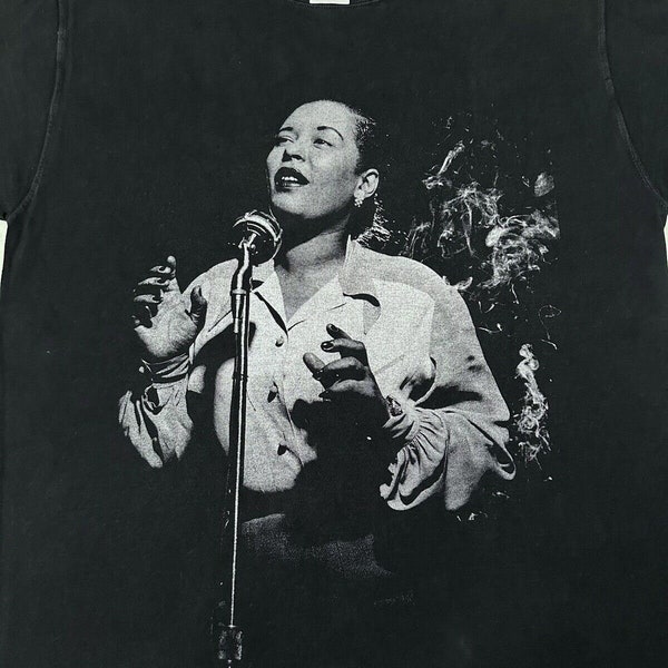 Vintage 1990s 90s Billie Holiday NYC 49 1949 Photo Jazz Singer Music T-Shirt M L