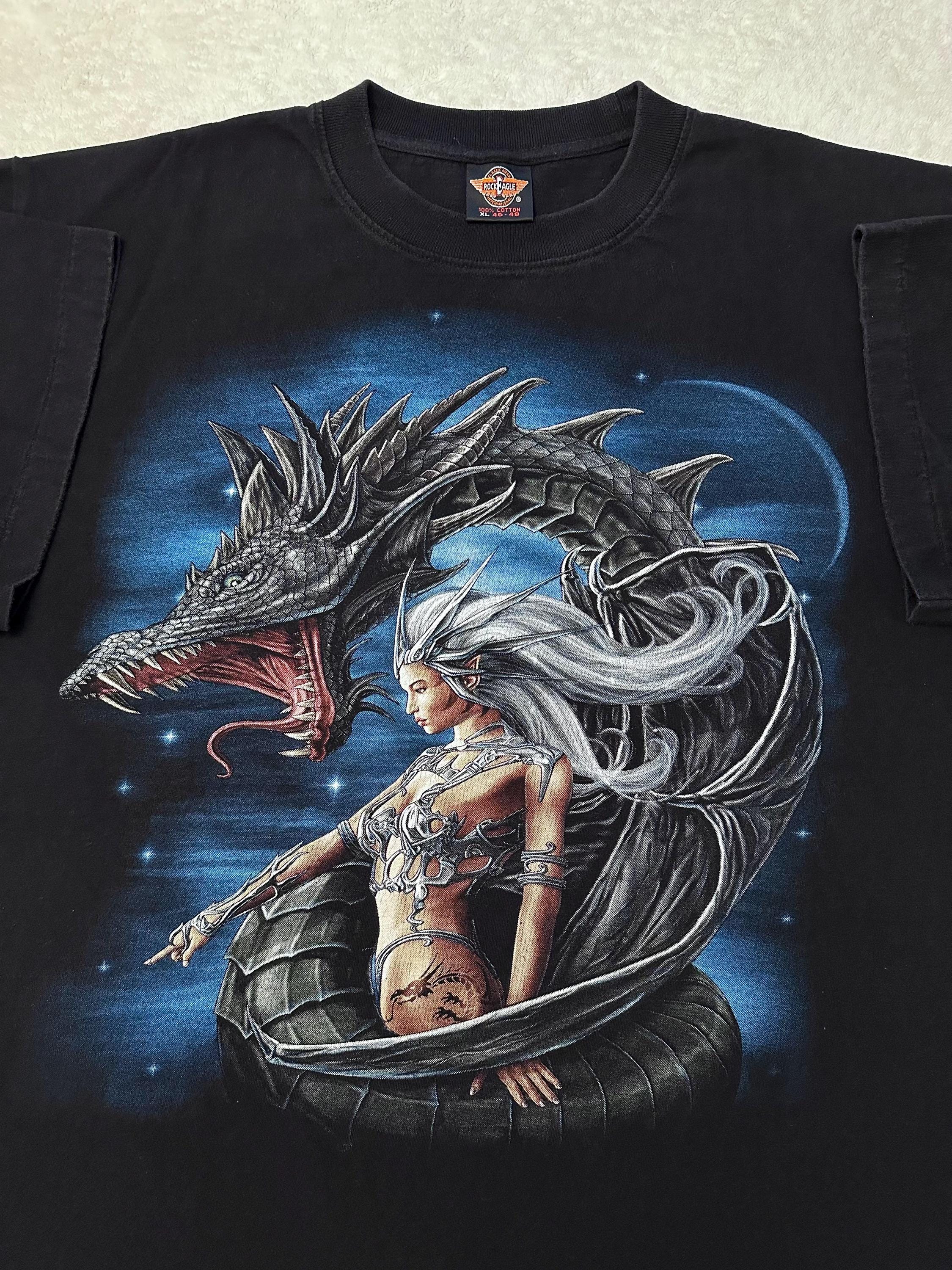 Vintage 1990s 2000s Dragon Queen Wizard Fantasy Adventure Graphic