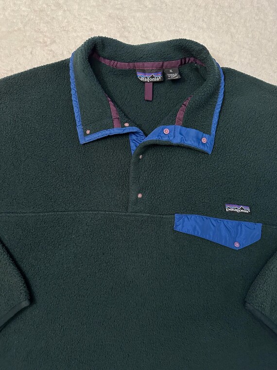 Vintage 1990s 90s Patagonia Synchilla Hunter Forest Green Fleece