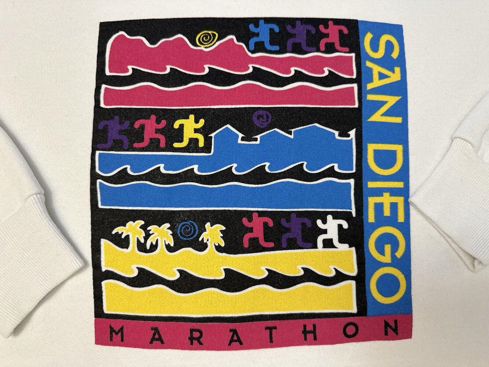 Vintage 1990s 90s San Diego California Marathon Run Event Crewneck 