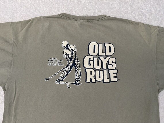 Vintage 2000s Y2K Old Guys Rule Golf Swing Golfing Golfer Humor T-Shirt, XL XXL View 3