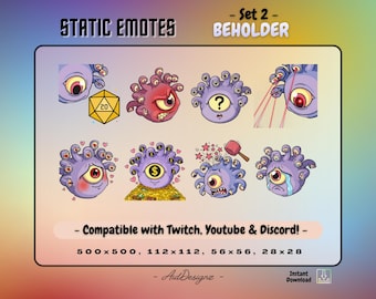 Beholder Emote Set #2 | x8 Static DnD Monster Emotes | Streamer Asset | Updated 2026 edition