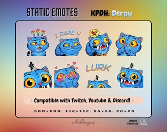 Derpy KPDH Emote Set | x8 Static K-Pop Anime Inspired Emotes | Streamer Asset