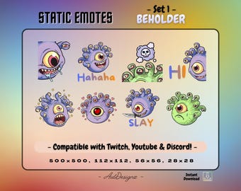 Beholder Emote Set 1 | x8 DnD Monster Emotes | Streamer Asset | Updated 2026 edition
