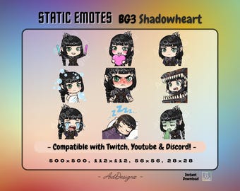BG3 Shadowheart Emotes | Static Chibi Cleric Emote Pack | Streamer Asset
