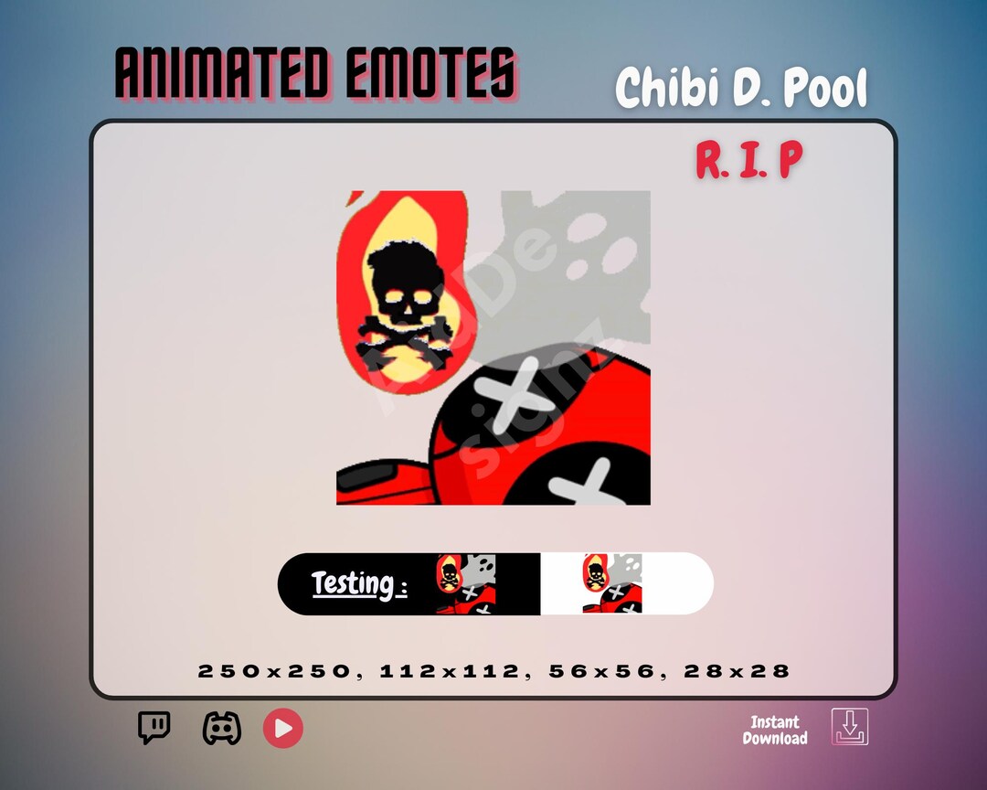 Buy Chibi D. Pool - RIP Emote | X1 ANIMATED EMOTE | Streamer Asset for ...
