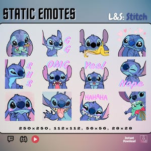 Émoticônes de réaction de point L&S | x12 émoticônes statiques | Élément de flux | Triste, GG, blessé, amoureux, SUS, OMG, oui, non, timide, joueur, riant, en colère
