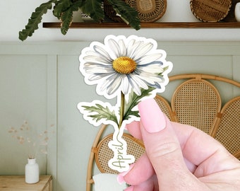 April Birth Flower Sticker Gift for Her Laptop Sticker for Water Bottle Sticker Birth Flower Gift Stocking Stuffer Floral Sticker