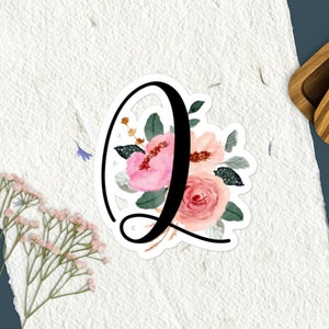 Lettre Q Floral Sticker