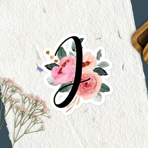 Lettre J Floral Sticker