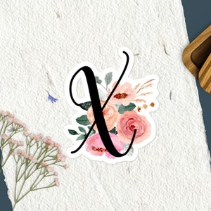 Adesivo floral letra X