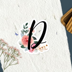 Autocollants floraux Lettre D