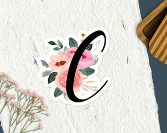 Lettera C Carattere floreale Alfabeto Adesivo Lettera floreale per adesivi Scrapbooking