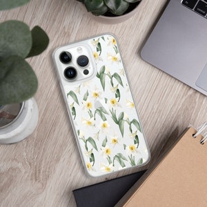 December Birth Month Narcissus Floral iPhone Case for December Birthday Gifts for Her December Birth Flower Phone Case Clear iPhone Case