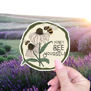 Honey Bee Sticker für Laptop Sticker für Wasserflasche Sticker Geschenke für Sie Blumen Sticker Imker Geschenk Urlaub Stocking Stuffer