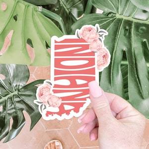Peony Sticker Indiana State Flower Sticker Indiana Sticker Wasserflasche Sticker Auto Sticker