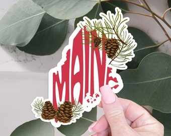 White Pine Cone Sticker Maine State Flower Sticker Maine Sticker Water Bottle Stickers Car Stickers