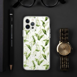 May Birth Month Flower Lily of the Valley Floral iPhone Case for May Birthday Gifts for Her May Birth Flower Phone Case Clear iPhone Case