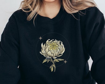 Chrysanthème Naissance Fleur Sweatshirt Novembre Naissance Mois Floral Sweatshirt Anniversaire Cadeaux Cadeaux pour Son Chrysanthème Sweatshirt