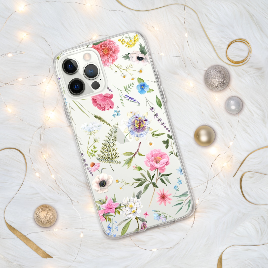 Wild Flower iPhone Case, Flower Phone Case, Floral iPhone Case, Clear ...