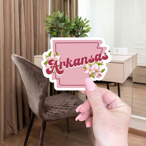 Retro Arkansas State Flower Aufkleber für Wasserflasche Aufkleber für Laptop Aufkleber Arkansas Aufkleber Geburtstagsgeschenkideen für Sie Blumenaufkleber