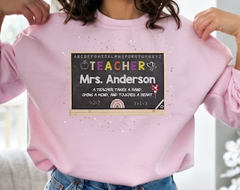 Custom Teacher Personalized Teacher Shirt Sweatshirt Elementary Teacher Gift Customized Educator Appreciation Gift - Unique Teacher Apparel