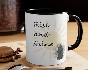 Rise And Shine Porcupine Accent Coffee Mug, 11oz