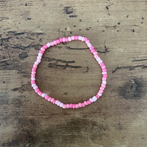 Pink seed bead bracelet
