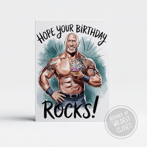 The Rock Wwe Card - Etsy