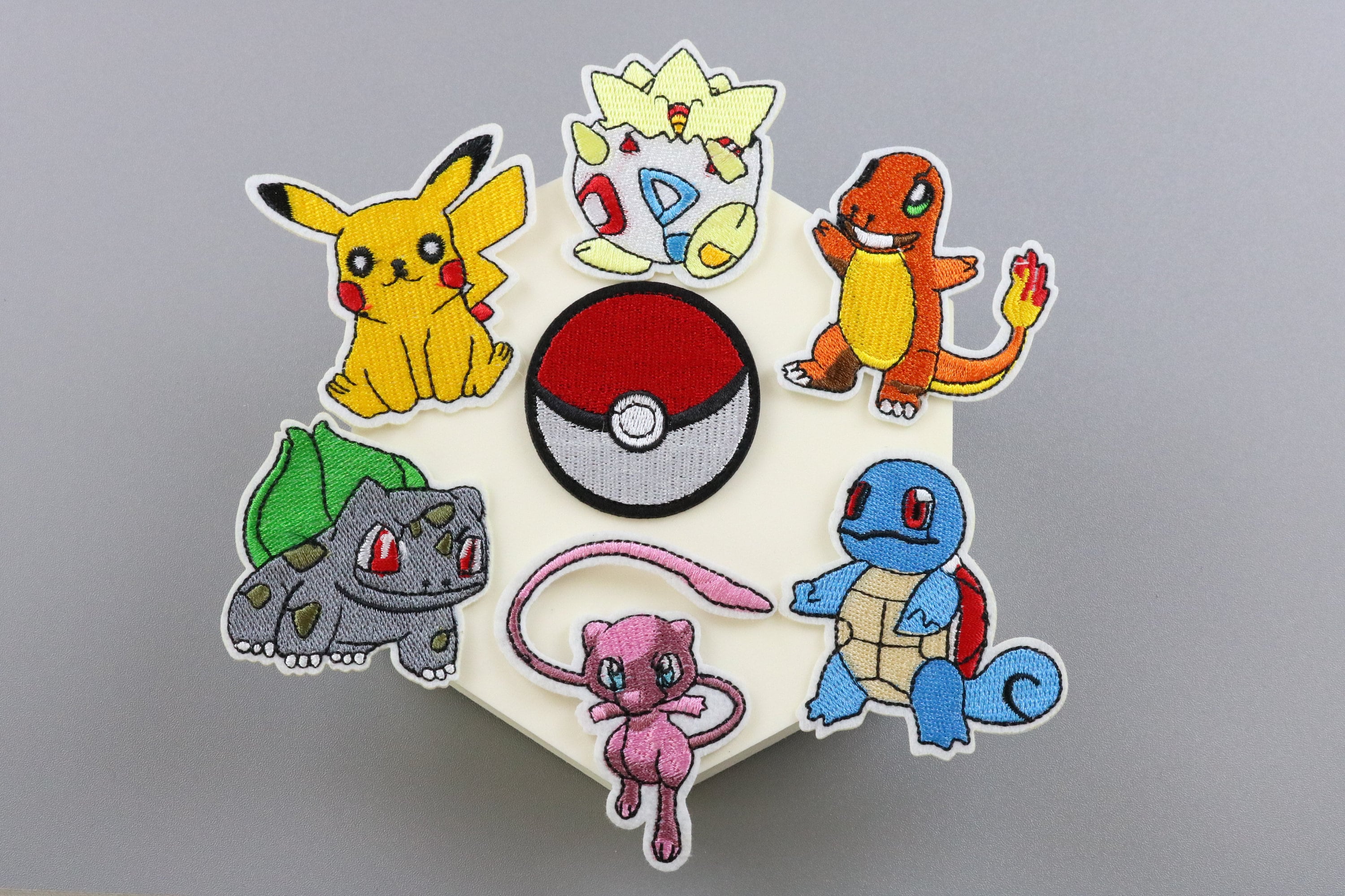 Lot Of 3 Pokémon Sew On Iron On Patches Pikachu Ash Hat Poké Ball