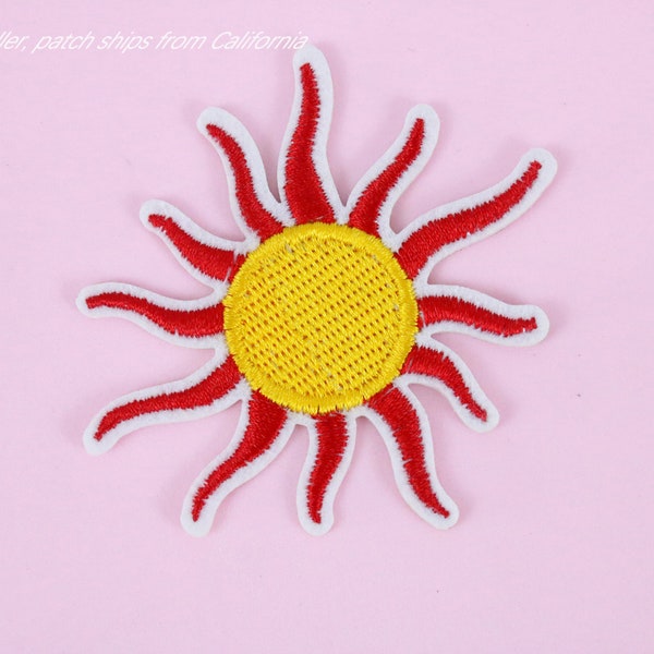 sun patch, sew on patch, iron on patch, embroidered patch, patch for jacket, patch for jeans,applique,