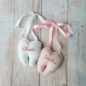 Custom Name Tooth Fairy Pillow with Pocket,  Personalized Adorable Tooth Fairy Pillow,Handmade Custom Keepsake, Tooth Cushion,Keepsake kids