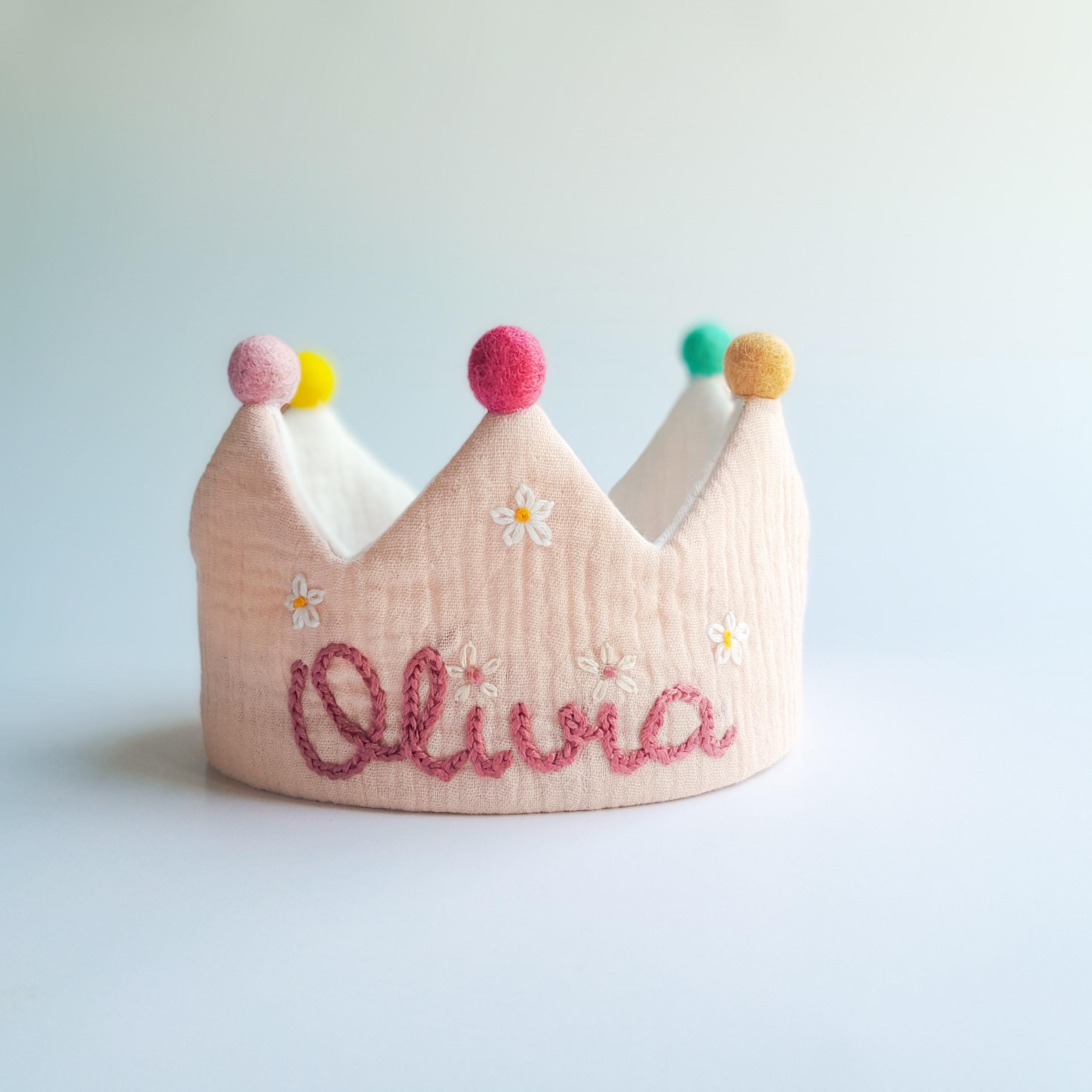 Corona Di Compleanno In Tessuto Per Bambini 1-5 Anni Con Numero E Velcro – Tema Pesce