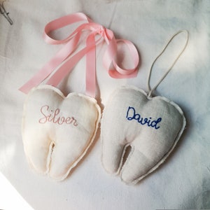 Custom Name Tooth Fairy Pillow with Pocket,  Personalized Adorable Tooth Fairy Pillow,Handmade Custom Keepsake, Tooth Cushion,Keepsake kids