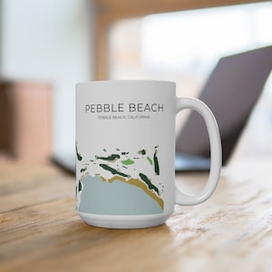 Kiezelstrand, golfbaanmok, golfkaart afdrukken, golfbaan, golfkoffiemok, golfliefhebber cadeau, golfcadeau, aangepast golfcadeau, Vaderdag