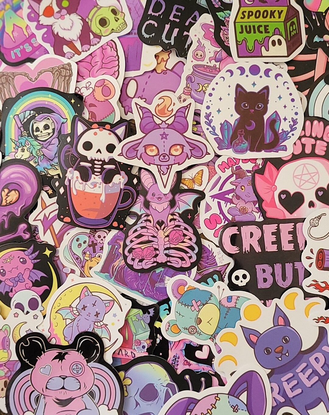 15 RANDOM Pastel Goth Stickers Kawaii Junk Journal Mystery Etsy