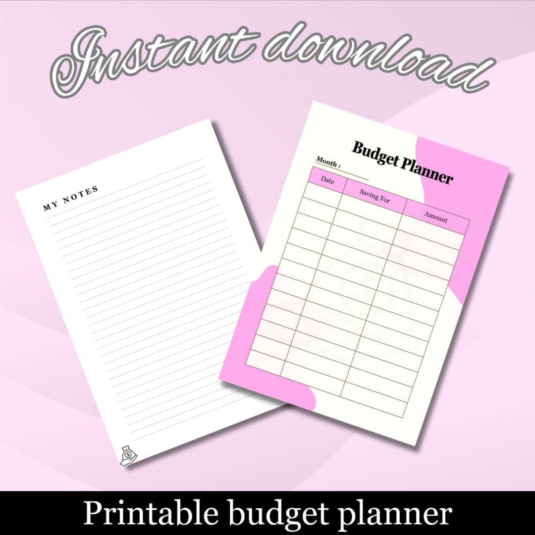 Budget Planner Print Template in Pink and White, Financial Organizer ...