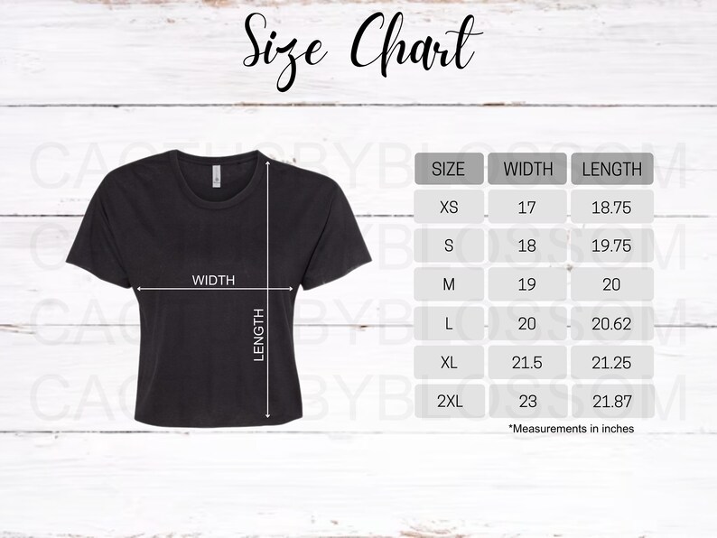 2 Size Chart Next Level 5080 Mockup Women's Festival Crop Top Size