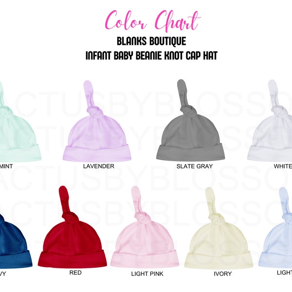 Color Chart Blanks Boutique mockup for Etsy tool Infant Baby Beanie Knot Cap Hat Etsy mock up color listing 9 colors chart new etsy seller