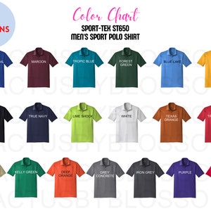 Herramienta de Etsy de maqueta de Sport-Tek ST650 de carta de 2 colores Camiseta polo deportiva para hombre para anuncio de maqueta de Etsy 19 Maqueta de color de polo nuevo vendedor de Etsy printify