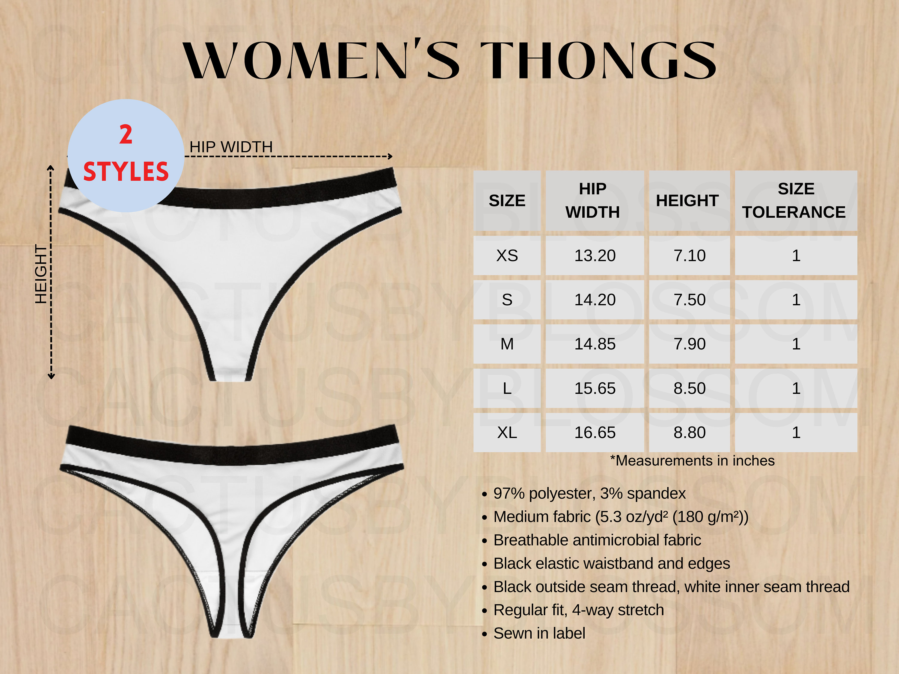 tallas de tanga
