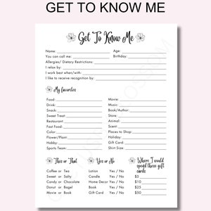 Get To Know Me Coworker Question Survey All About Me Employee Questionnaire Favorite Thing Get to Know My Team Staff Survey Kid Teacher Date